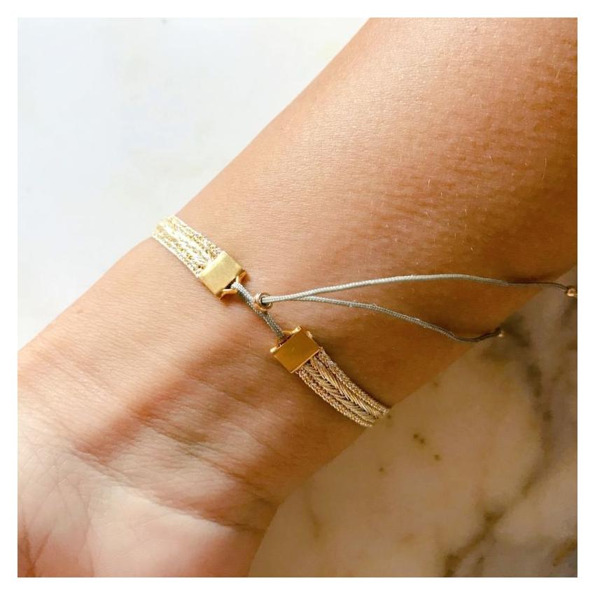 Bracelet tressé en fil d'or et fil d'argent AL N'AÏR Nunki By SL - marketplace MyMarchy