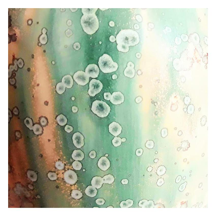 Vase artisanal à trois trompettes soliflores, grès émaillé turquoise cristallisé EBonny.Céramiste - marketplace MyMarchy